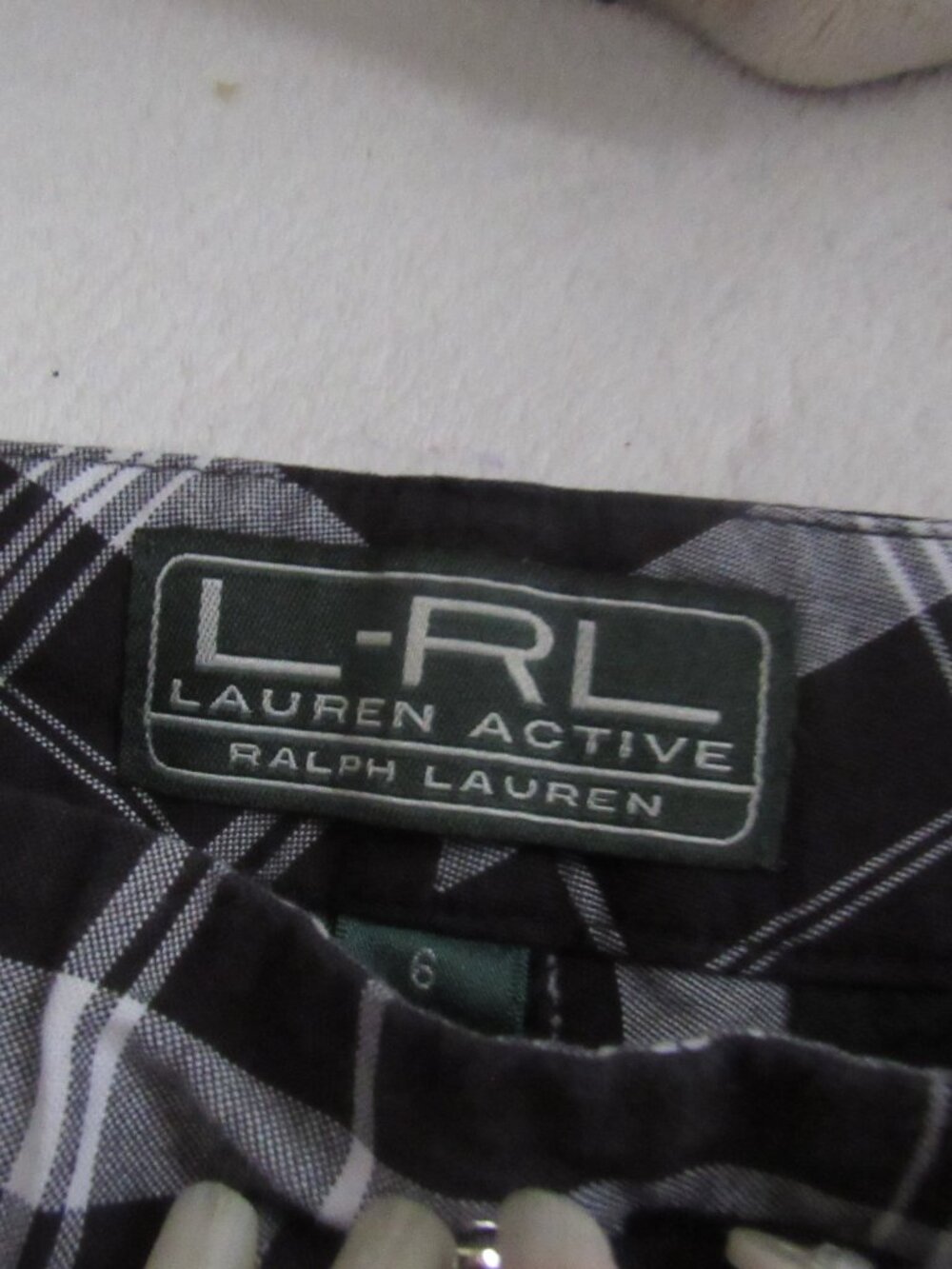 L-RL Lauren Active Ralph Lauren Black/White Shorts Size 6 USED - Picture 3 of 5